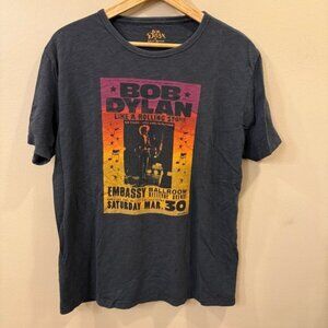 Bob Dylan x Lucky Brand Men’s T Shirt Size Large Unisex Tee Distressed Gray